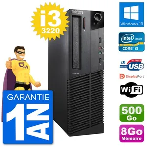 PC Lenovo M92p SFF Intel i3-3220 RAM 8Go Disque Dur 500Go Windows 10 W... pas cher