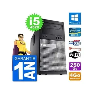 PC Tour Dell 9020 Intel Core i5-4570 RAM 4Go Disque Dur 250Go Windows 10 Wifi pas cher