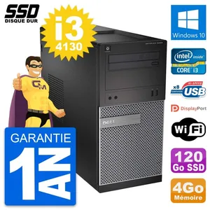 PC Tour Dell OptiPlex 3020 Intel Core i3-4130 RAM 4Go SSD 120Go Window... pas cher