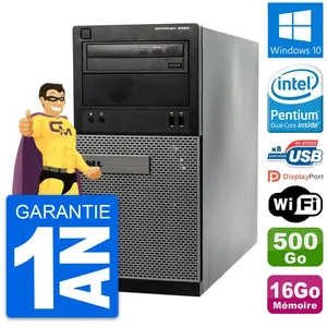 PC Tour Dell OptiPlex 3020 Intel G3220 RAM 16Go Disque Dur 500Go Windows 10 Wifi pas cher