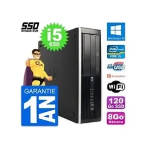 HP Pc 8100 elite sff intel core i5-650 ram 8go ssd 120go windows 10 wifi pas cher