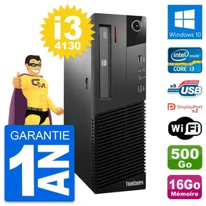 PC Lenovo ThinkCentre M93p SFF i3-4130 RAM 16Go Disque 500Go Windows 10 Wifi pas cher