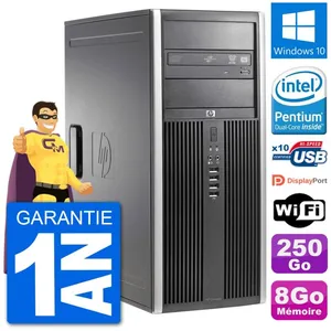 PC Tour HP 8200 Intel G630 RAM 8Go Disque Dur 250Go Windows 10 Wifi