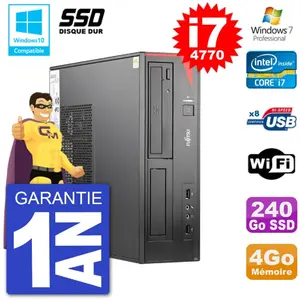 PC Fujitsu Esprimo E520 DT i7-4770 RAM 4Go SSD 240Go Graveur DVD Wifi ... pas cher