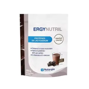 Comparateur de prix : Nutergia Ergynutril Cacao Protéines De Lactosérum 300g