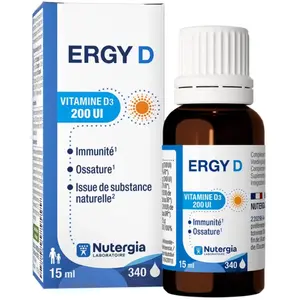 Comparateur de prix : Nutergia Ergy D Vitamine D3 200 UI 15ml