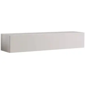 MEUBLORAMA Meuble tv fly   cachemire mat   3 niches fermées avec abattant pas cher