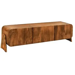 Comparateur de prix : Meuble tv 160 cm bois massif marron   collection natura