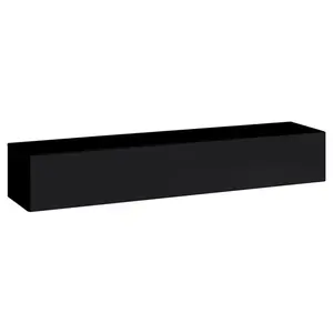 Meublorama PRICE FACTORY Meuble TV suspendu 180cm coloris noir collection SWITCH. Finitions brillantes. pas cher