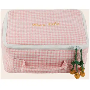 Emile et Ida - Malette de rangement Vichy Rose taille unique pas cher