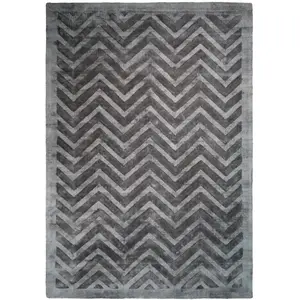 ReCollection Tapis fait main Viscose Gris pas cher