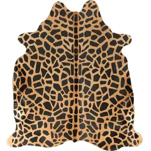 Esbeco Tapis peau naturelle Cuir Marron