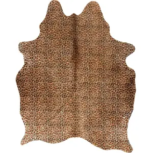 Esbeco Tapis peau naturelle Cuir Marron