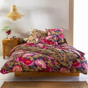 becquet Housse de couette en coton ESPRIT FLORAL rose pivoines pas cher