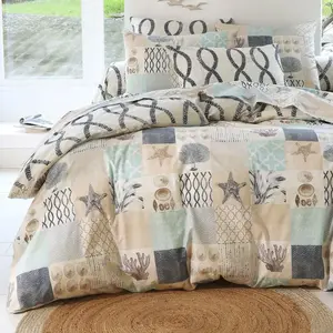 becquet Housse de couette en coton OCEAN WAVES beige pas cher