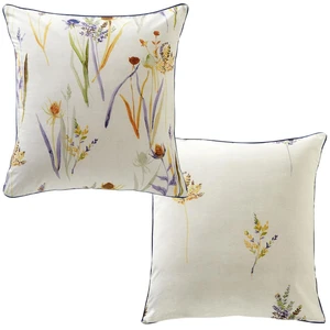 Becquet Taie d'oreiller sac coton ALBA feuilles et bouquets jaune pas cher