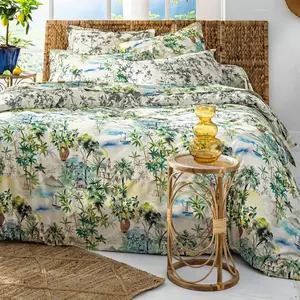 Becquet Drap-housse DOLCE VITA paysage d'Italie beige pas cher