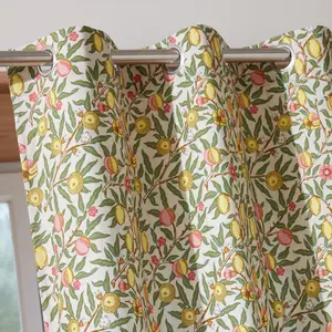 Becquet Rideau en coton floral tropical, RID.CAPRI Rideau L135xH260 jaune pas cher
