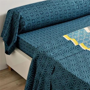 Becquet Drap plat en polycoton CUZCO bleu pas cher