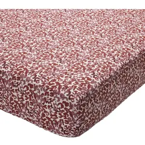 Becquet Drap-housse 160x200x28 rose bois de rose en coton pas cher