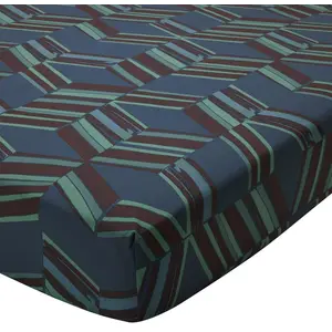 Becquet Drap housse JEUX GRAPHIQUES style chevrons, multicolore pas cher