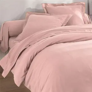 Becquet Housse de couette 140x200 rose poudré en coton pas cher