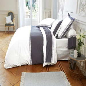 Becquet Drap plat percale de coton MATHILDE - blanc pas cher