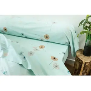 Becquet Drap plat coton PISSENLIT - vert céladon pas cher
