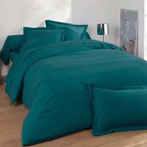 Becquet Housse de couette en flanelle uni LAUREAT, bleu canard pas cher