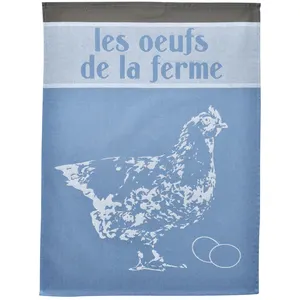 Becquet Lot de 3 Torchons POULETTE Bleu pas cher