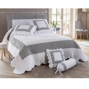 Becquet Housse de coussin polochon 50x15 - Blanc pas cher