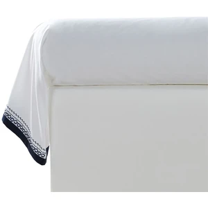 Becquet Taie de traversin en percale de coton frises brodées CUPTEA bleu marineVendu par3suisses