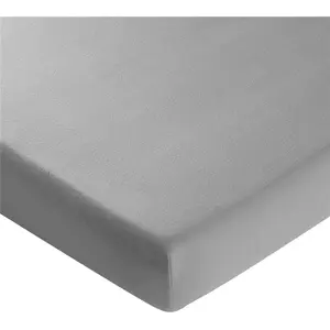 Becquet Drap housse en flanelle uni LAUREAT, gris pas cher