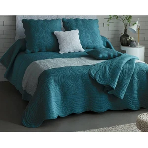 Becquet Plaid BAILLARGUES bleu canard en cotonVendu par3suisses