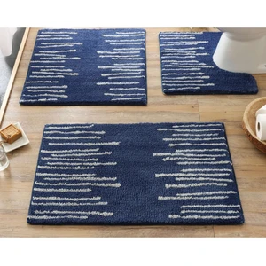 Becquet Tapis de bain bleu BATONNETS en polyester pas cher
