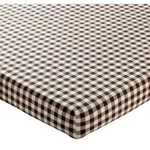 Becquet Drap-housse HIBOUX en flanelle marron pas cher