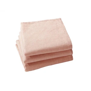 Becquet Serviette de table LINA rose en lin pas cher