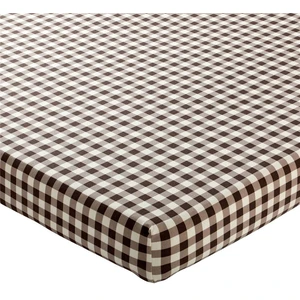 Becquet Drap-housse HIBOUX en flanelle marron pas cher
