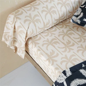 Becquet Drap plat TOURISME palmiers design, beige en coton pas cher