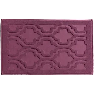 Becquet Tapis de bain MIHRAB violet aubergine en coton pas cher