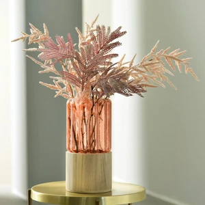 Becquet JACROSE VASE VERRE ET BOIS ROSE SAUMON