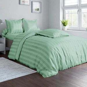 becquet Housse de couette Uni bleu céladon en satin de coton 140x200 pas cher