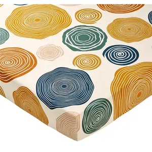 Becquet Drap-housse en coton TERRE ET MER motif spirales multicolore pas cher