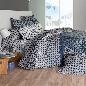 becquet Housse de couette à micro motifs en Coton flanelle THIBAULT Gris pas cher