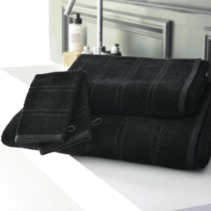 Becquet Drap de bain coton velours éponge noir ALICIASERV pas cher