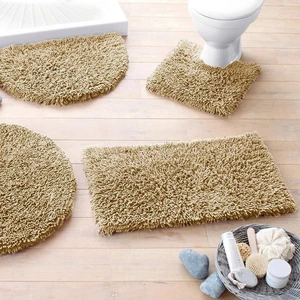 Becquet Tapis de bain confort en coton longues mèches 1500g/m² - taupe pas cher