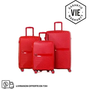 GYLBAG SET DE 3 VALISES RIGIDES Red PP5 (TAILLES S, M, L) pas cher