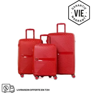 GYLBAG SET DE 3 VALISES RIGIDES Dark Red PP5 (TAILLES S, M, L) pas cher