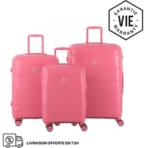 GYLBAG SET DE 3 VALISES RIGIDES Pink CH3 (TAILLES S, M, L) pas cher