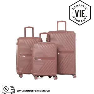 GYLBAG SET DE 3 VALISES RIGIDES Champagne PP5 (TAILLES S, M, L) pas cher